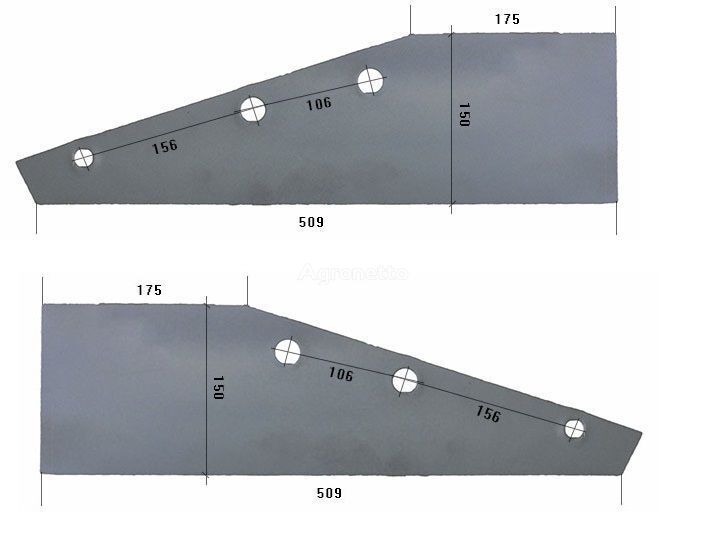 Niemeyer 21916/P 21915/L mocna stal hardox 500 Landseitenplatte für Pflug