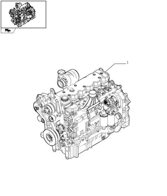 87664194 na zdjęciu: 1 Motor für New Holland T6090  Radtraktor