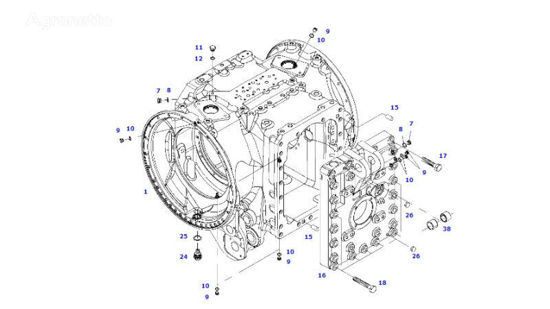 obudowa tylnego mostu 934152050040 sonstiges Ersatzteil Getriebe für Massey Ferguson Radtraktor